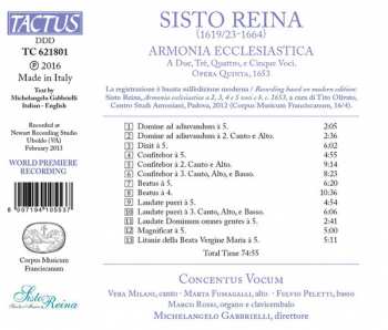 CD Fra Sisto Reina: Armonia Ecclesiastica - Opera Quinta, 1653 351702