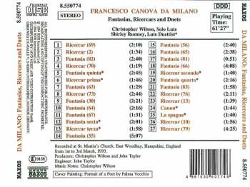 CD Francesco Canova da Milano: Fantasias, Ricercars and Duets 343926