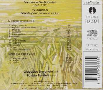 CD Francesco De Guarnieri: 12 Capricci, Sonate Pour Piano Et Violon 586829