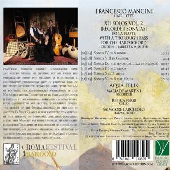 CD Francesco Mancini: XII Solos Vol. 2 [Recorder Sonatas] 573888