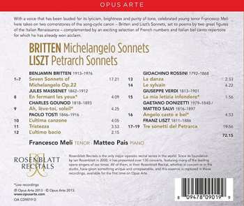 CD Franz Liszt: Michelangelo Sonnets ; Petrarch Sonnets 432991