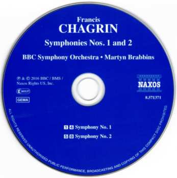 CD Francis Chagrin: Symphonies Nos. 1 And 2 570123