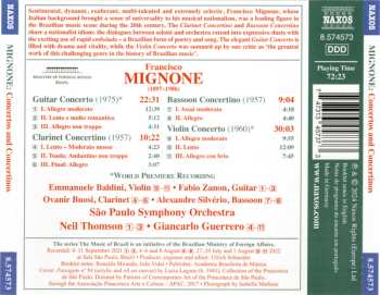 CD Francisco Mignone: Concertos And Concertinos 617892