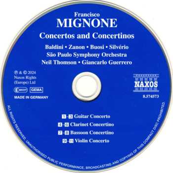 CD Francisco Mignone: Concertos And Concertinos 617892