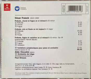 CD César Franck: Prélude, Chorale Et Fugue / Prélude, Aria Et Finale / Prélude, Fugue Et Variation / Variations Symphoniques 644134