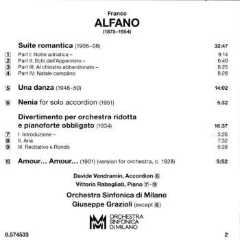 CD Franco Alfano: Suite Romantica • Una Danza • Divertimento 642750