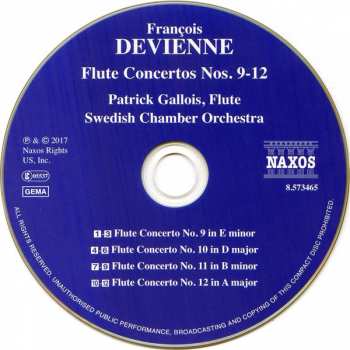 CD François Devienne: Flute Concertos Nos. 9-12 114765