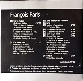 CD François Paris: Sur La Nuque De La Mer Etoilée 657832