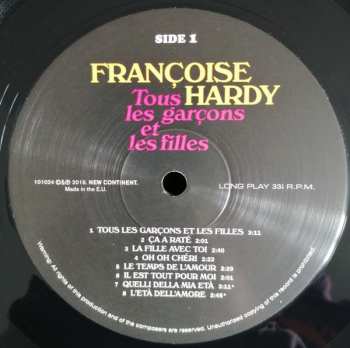 LP Françoise Hardy: Tous Les Garçons Et Les Filles LTD 607483