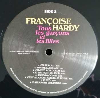 LP Françoise Hardy: Tous Les Garçons Et Les Filles LTD 607483