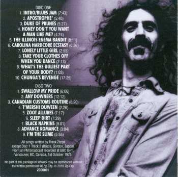 2CD Frank Zappa: Vancouver Workout 547694