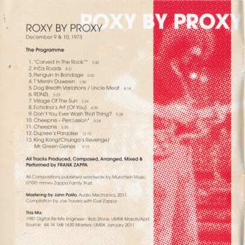 CD Frank Zappa: Roxy By Proxy 31108