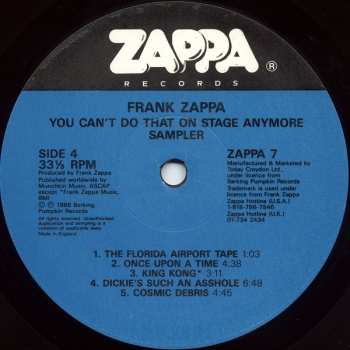 2LP Frank Zappa: You Can't Do That On Stage Anymore Sampler 669189