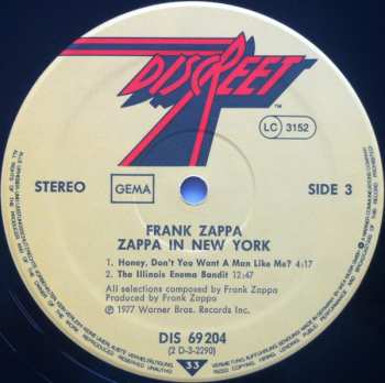 2LP Frank Zappa: Zappa In New York 603281