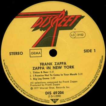 2LP Frank Zappa: Zappa In New York 654024