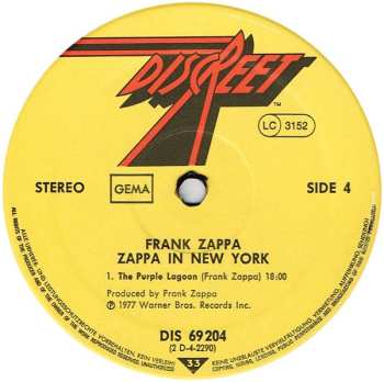 2LP Frank Zappa: Zappa In New York 654024