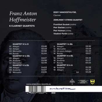 CD Franz Anton Hoffmeister: 6 Clarinet Quartets 575428