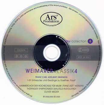 CD Franz Carl Adelbert Eberwein: Entreactes Und Gesänge Zu Goethes 'Faust' – Weimarer Klassik 612257