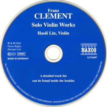 CD Franz Clement: Solo Violin Works 622585