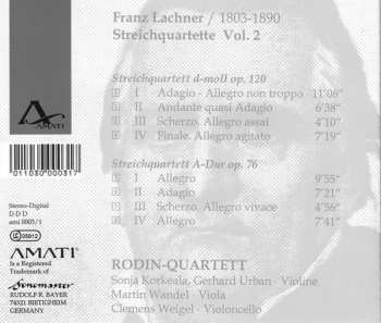 CD Franz Paul Lachner: Streichquartette Vol.2 557206