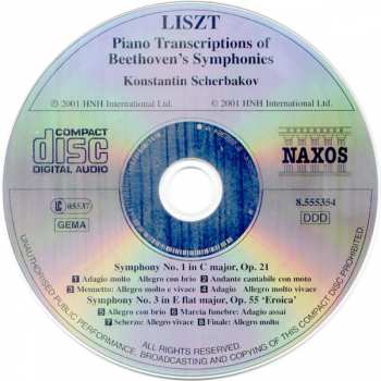 CD Franz Liszt: Beethoven: Symphonies Nos. 1 & 3 (Piano Transcriptions) 236729