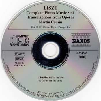 CD Franz Liszt: Liszt Piano Music • 61 618933