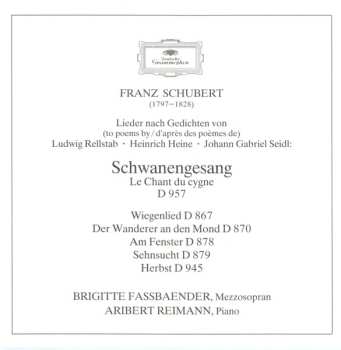 CD Franz Schubert: Schwanengesang · 5 Lieder 612260