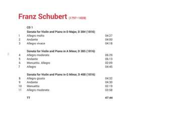 CD Franz Schubert: Complete Works For Violin And Piano 600865