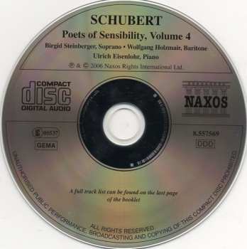 CD Franz Schubert: Poets Of Sensibility, Volume 4 186109