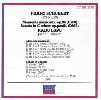 CD Franz Schubert: Moments Musicaux, D780 / Piano Sonata In C Minor, D958 555003