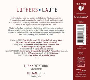 CD Franz Vitzthum: Luthers Laute 659274