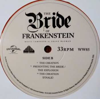 LP Franz Waxman: The Bride Of Frankenstein (The 1935 Original Soundtrack Recording) CLR | DLX 644494