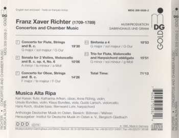 CD Franz Xaver Richter: Concertos For Oboe And For Flute And Chamber Music 623353