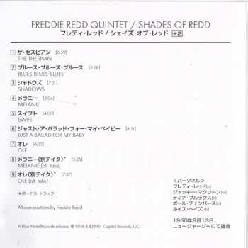 CD Freddie Redd Quintet: Shades Of Redd 562003