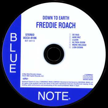 CD Freddie Roach: Down To Earth LTD 530865