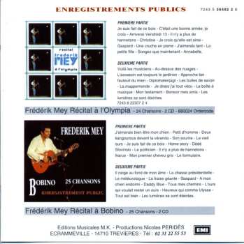 2CD Frederik Mey: Bobino - 25 Chansons - Enregistrement Public 599881