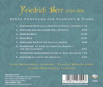 CD Friedrich Berr: Opera Fantasies For Clarinet & Piano 627742