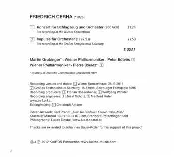 CD Wiener Philharmoniker: Konzert Für Schlagzeug Und Orchester / Impulse Für Orchester 325031