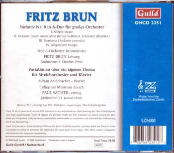 CD Fritz Brun: Sinfonie Nr.8 in A-Dur • Variationen über ein eigenes Thema für Streichorchester und Klavier 545498