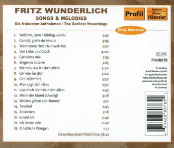 CD Fritz Wunderlich: Songs & Melodies - Die Frühesten Aufnahmen/The Earliest Recordings 545591