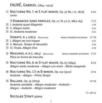 SACD Gabriel Fauré: Ballade, Nocturnes, Romances, Sonate Inédite, Mazurke Inédite 475159