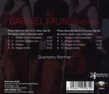 CD Gabriel Fauré: Piano Quartets Op. 15 & Op. 45 570970