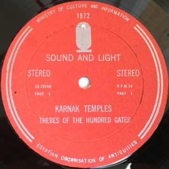 2LP Gaston Bonheur: Karnak Temples (Thebes Of The Hundred Gates - Sound And Light) 565534