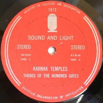 2LP Gaston Bonheur: Karnak Temples (Thebes Of The Hundred Gates - Sound And Light) 565534