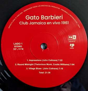 LP Gato Barbieri: Club Jamaica Buenos Aires En Vivo - 1961 587307