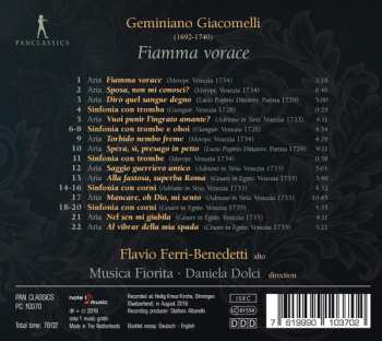 CD Geminiano Giacomelli: Fiamma Vorace: Opera Arias 603702