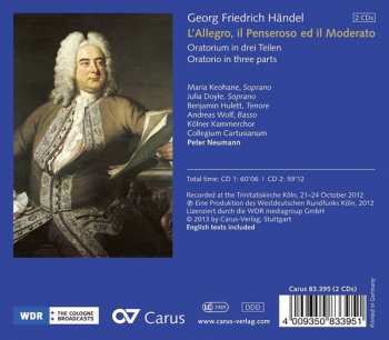 2CD Georg Friedrich Händel: L'Allegro, Il Penseroso Ed Il Moderato 339940