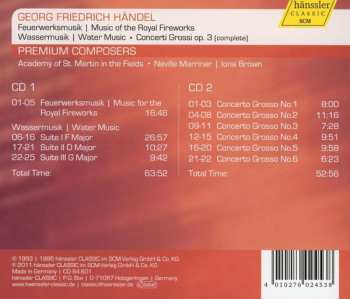 2CD Georg Friedrich Händel: Water Music / Music For The Royal Fireworks / Concerti Grossi Op.3 111556