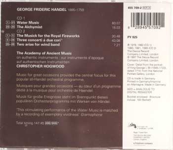 2CD Georg Friedrich Händel: Water Music [Wassermusik] / The Musick For The Royal Fireworks [Feuerwerksmusik] / Concerti A Due Cori / The Alchymist 44985