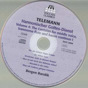 CD Georg Philipp Telemann: Harmonischer Gottes-Dienst, Volume 4: The Cantatas For Middle Voice, Transverse Flute And Basso Continuo I 343582